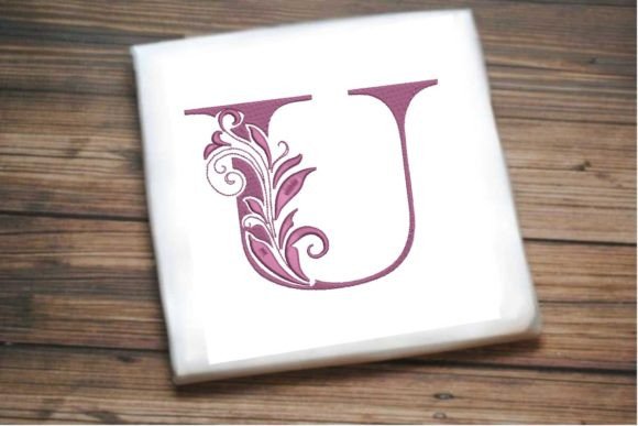 Elegant Floral Alphabet Letter U: A Seasonal Embroidery Gem