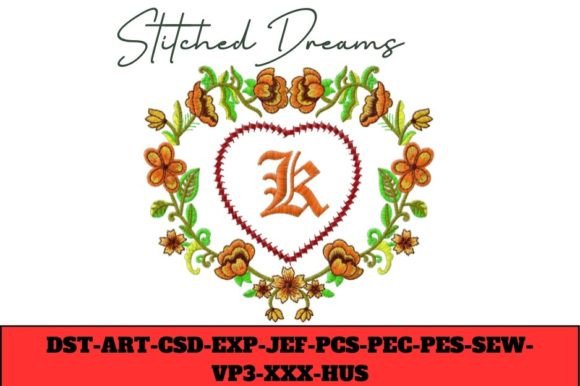 Floral Heart Letter K: An Embroidery Designer’s Review