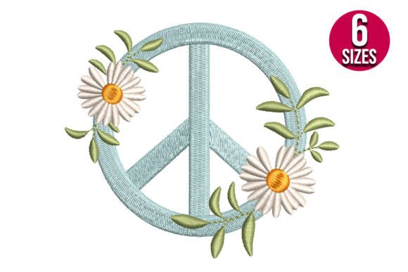 Floral Peace Sign: A Versatile Embroidery Design for Boutique Apparel