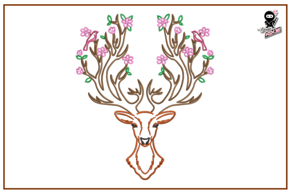 Reindeer with Flowers: A Designer's Stitch Test