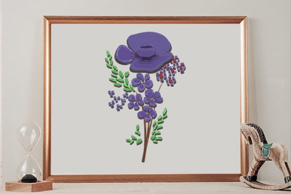 Reviewing A Drawing of a Purple Flower with Green