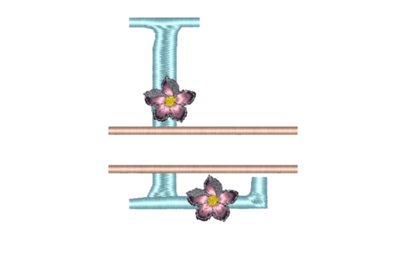 Split Floral Letter L: A Versatile Embroidery Design for Small Business Branding