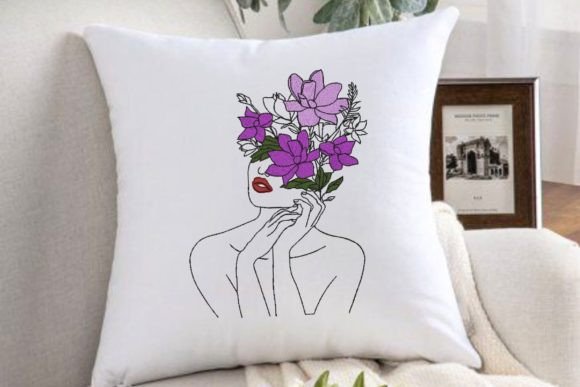 Young Beautiful Woman with Flowers Design Review